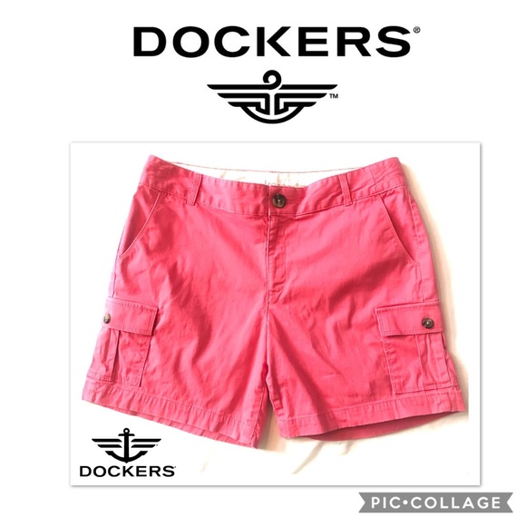 womens pink cargo shorts
